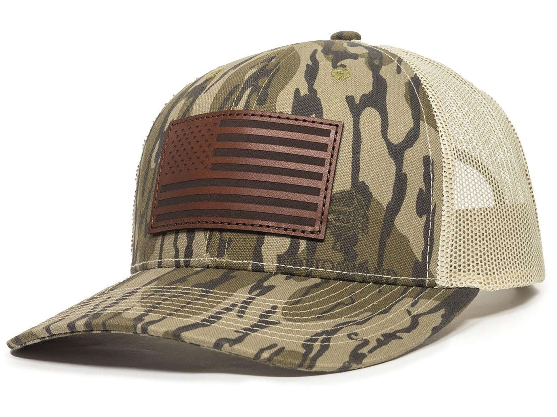 Mossy Oak Original Bottomland/Tan Outdoor Cap USA771CAMO One Size Fits All Hunting Cap
